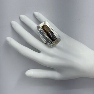 Starborn Sterling Tigers Eye Ring VERY Large 1 5/8" by 1" 27 Grams Size 8 1/4